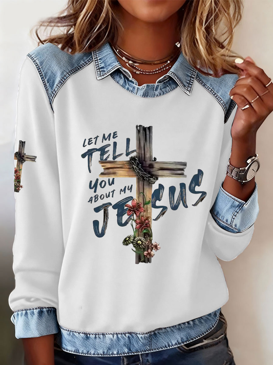 Women's Jesus Velvet Top