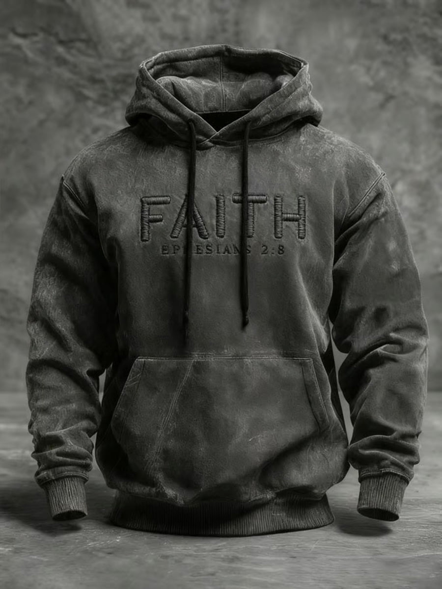 Men's Faith Printed Casual Hoodie
