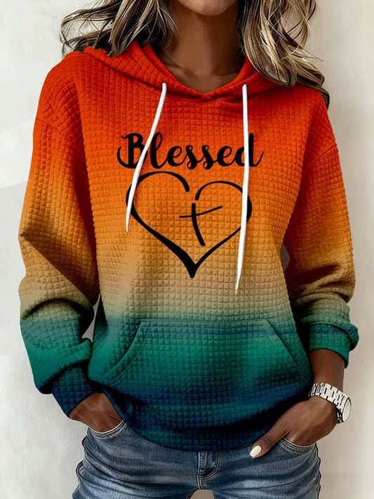 Women's Blessed Large-sized Hooded