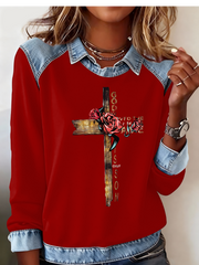 Women's flower faith Print Sweatshirt