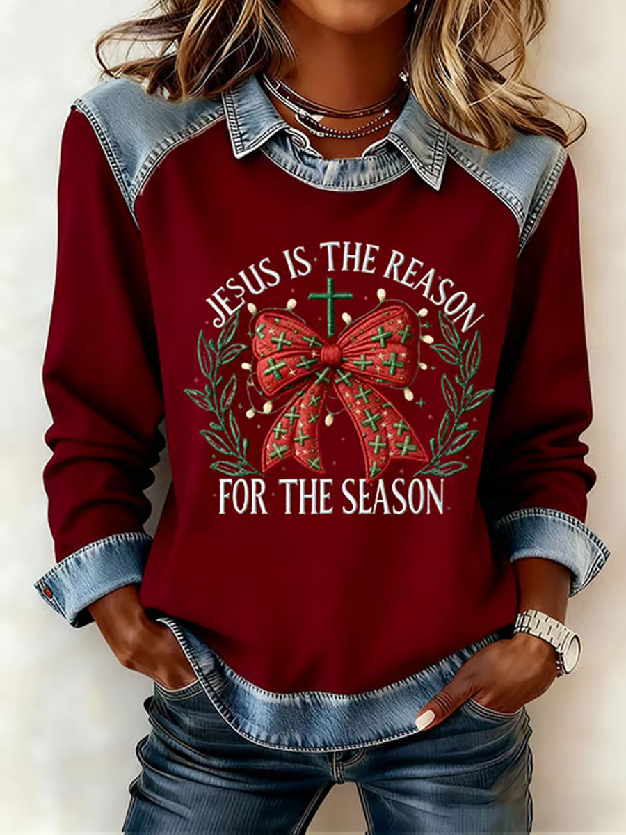 Women's JESUS IS THE REASON FOR THE SEASON Christmas Sweatshirt