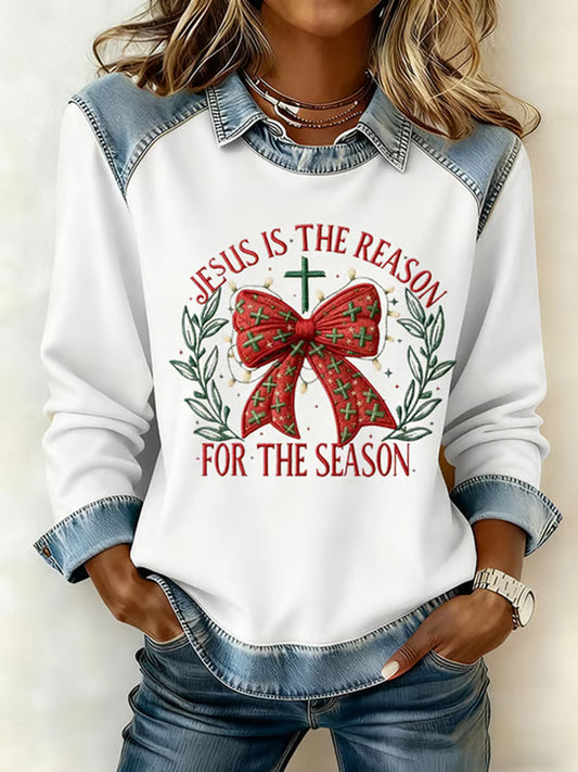 Women's JESUS IS THE REASON FOR THE SEASON Christmas Sweatshirt