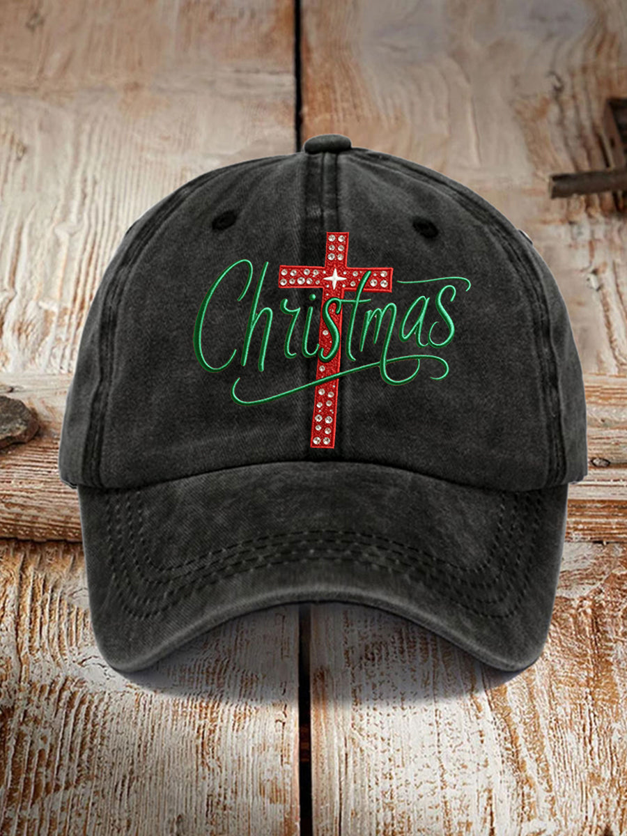 Unisex Christmas Cross Print Hat