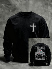 Men's Trained By The Corps Redeemed By The Cross Printed Casual Sweatshirt