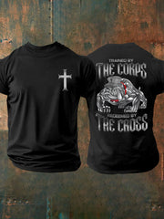 Men's Trained By The Corps Redeemed By The Cross Printed Casual T-shirt