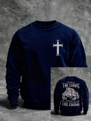 Men's Trained By The Corps Redeemed By The Cross Printed Casual Sweatshirt