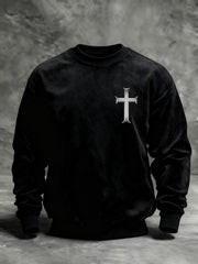 Men's Trained By The Corps Redeemed By The Cross Printed Casual Sweatshirt