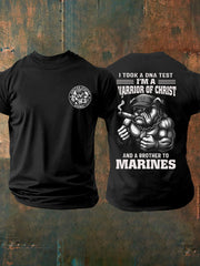 Men's I Took A Dna Test I'm A Warrior Of Christ Printed Casual T-shirt