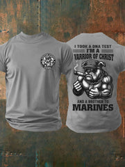 Men's I Took A Dna Test I'm A Warrior Of Christ Printed Casual T-shirt
