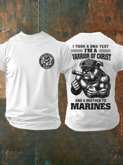 Men's I Took A Dna Test I'm A Warrior Of Christ Printed Casual T-shirt