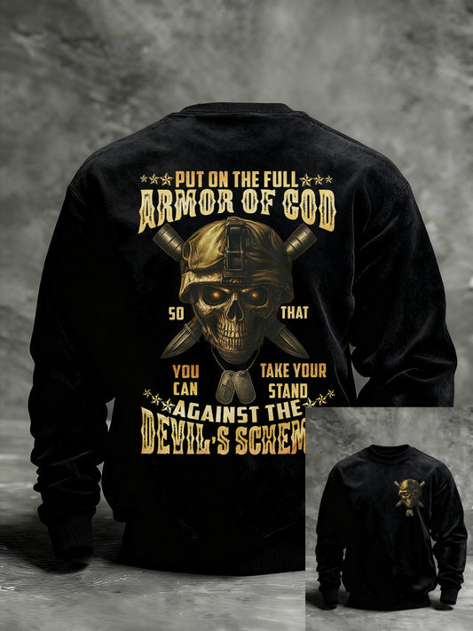 Men's Put On The Full Armor Of God Printed Casual Sweatshirt