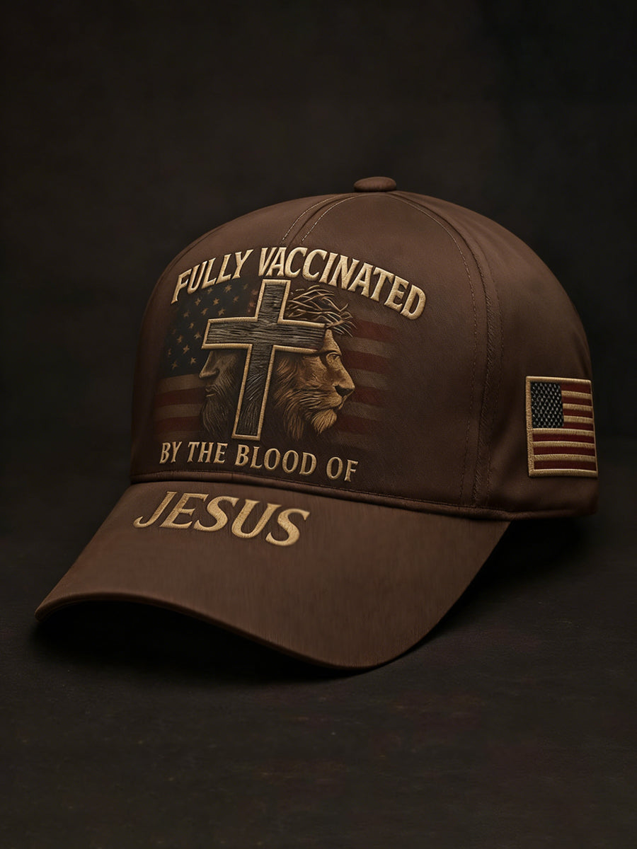 Unisex Fully Vaccinated By The Boold Of Jesus Print Hat