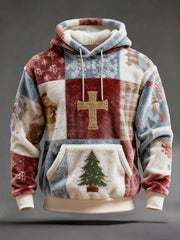 Men's Christmas Cross Print Casual Hoodie