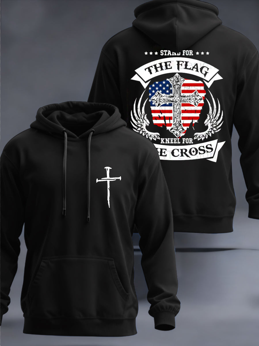 Men's American Flag Cross Hooded Sweatshirt