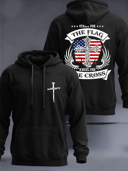 Men's American Flag Cross Hooded Sweatshirt