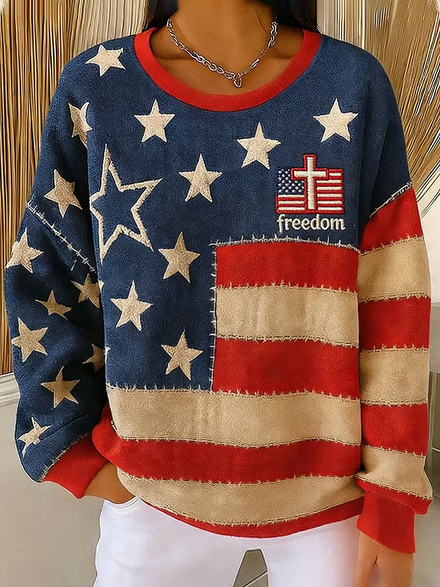 Women's Faith Print Casual Sweatshirt