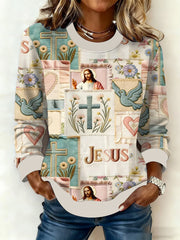 Women's Faith Print Casual Sweatshirt
