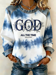 Women's Faith Pattern Patchwork Art Sweatshirt