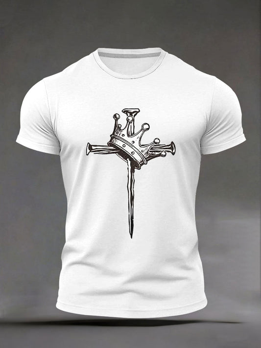 Men's Cross Print Casual T-Shirt