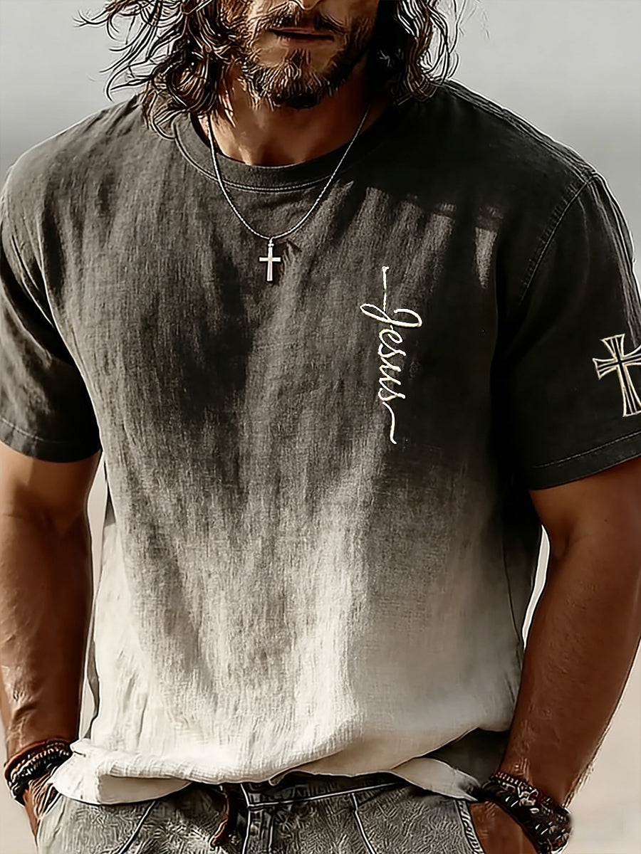 Men's Christian Jesus Cross Short Sleeve T-shirt