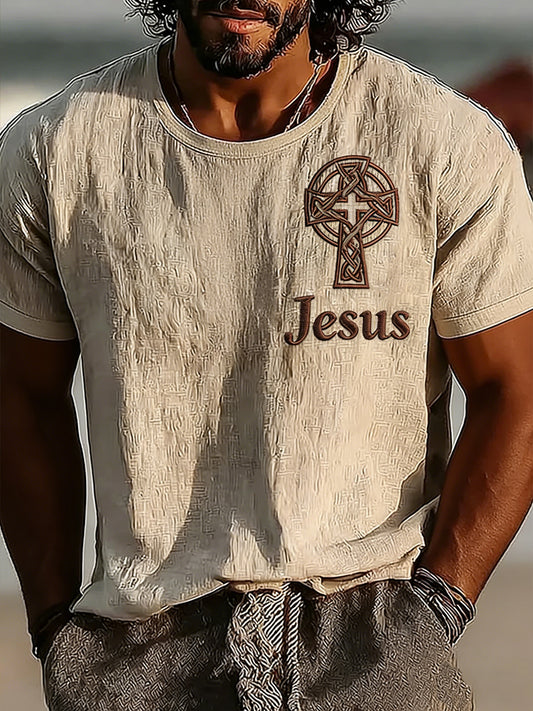 Men's Christian Jesus Cross Short Sleeve T-shirt