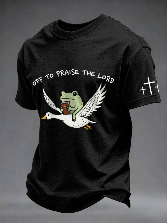 Men's 'off to praise the lord' T-shirts