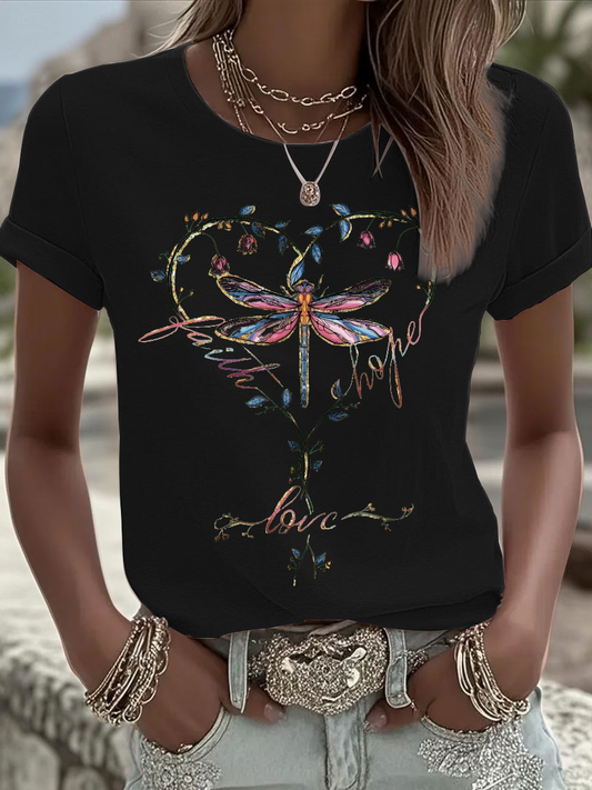 Women's Faith Hope Love Iron On Short Sleeve T-Shirt