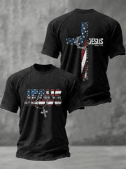 Men's Christian Jesus John 14:6 The Way The Truth The Life Cross Short Sleeve T-shirt