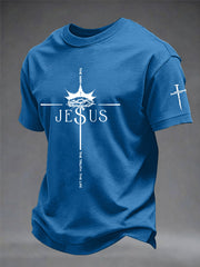 Men's Christian Jesus John 14:6 The Way The Truth The Life Cross Short Sleeve T-shirt