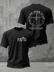 Men's Christian Faith Over Fear Cross Short Sleeve T-shirt