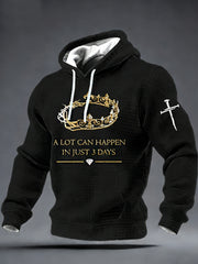 Men's A Lot Can Happen In 3 Days Checkered Cotton Hoodie
