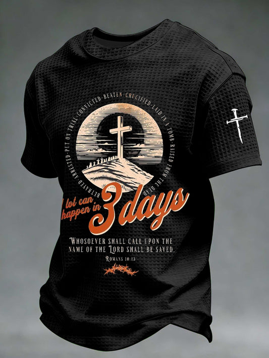 Men's A Lot Can Happen In 3 Days Waffle Short Sleeve Tee