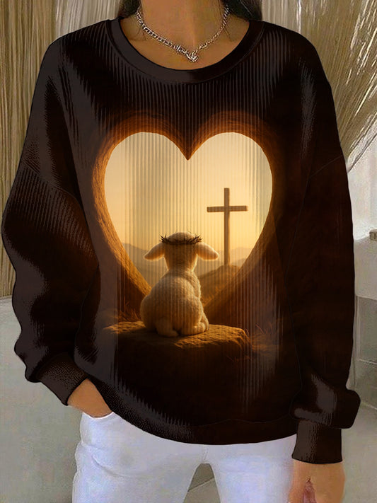 Women's Faith Print Casual Sweatshirt