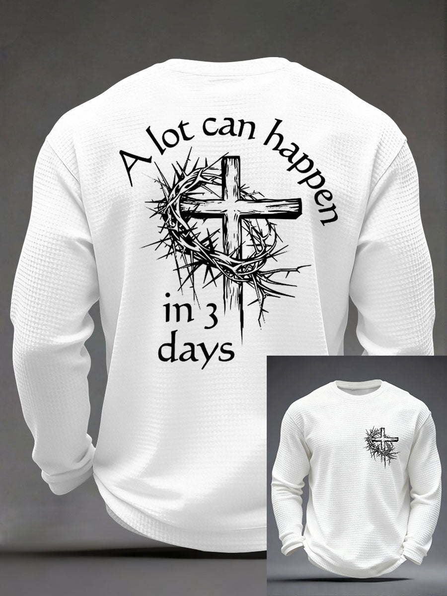 Men's 'A Lot Can Happen In Three Days' Printed Casual T-Shirt