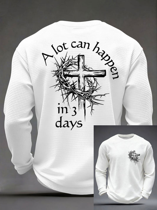 Men's 'A Lot Can Happen In Three Days' Printed Casual T-Shirt