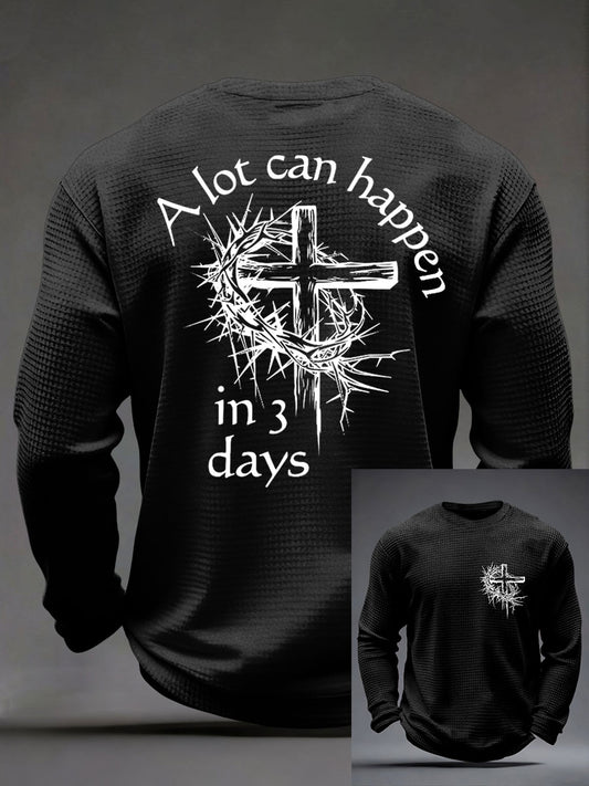 Men's 'A Lot Can Happen In Three Days' Printed Casual T-Shirt
