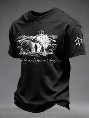 Men's 'A Lot Can Happen In Three Days' Printed Casual T-Shirt