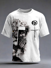 Men's Cross Print Casual T-Shirt