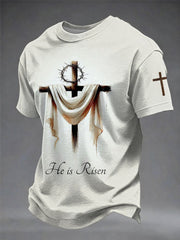 Men's Faith He Is Risen Printed T-shirt