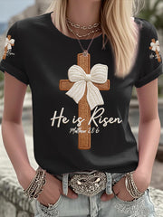 Women's He Is Risen Printed T-shirt