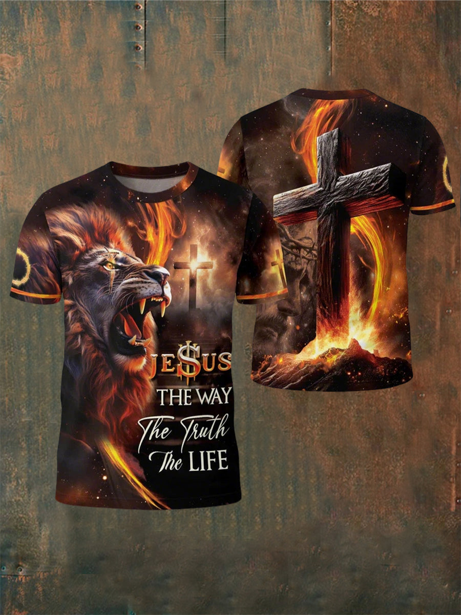 Men's Jesus Cross The Way, The Truth, The Life Short Sleeve T-shirt