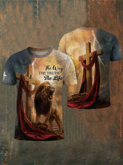 Men's Jesus Cross The Way, The Truth, The Life Short Sleeve  T-shirt