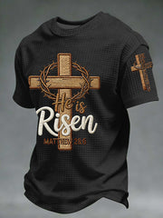 Men's He is Risen MATTHEW 28:6 Waffle Short Sleeve