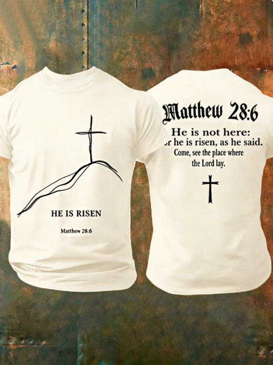 Men's He is Risen MATTHEW 28:6 Short Sleeves Tee