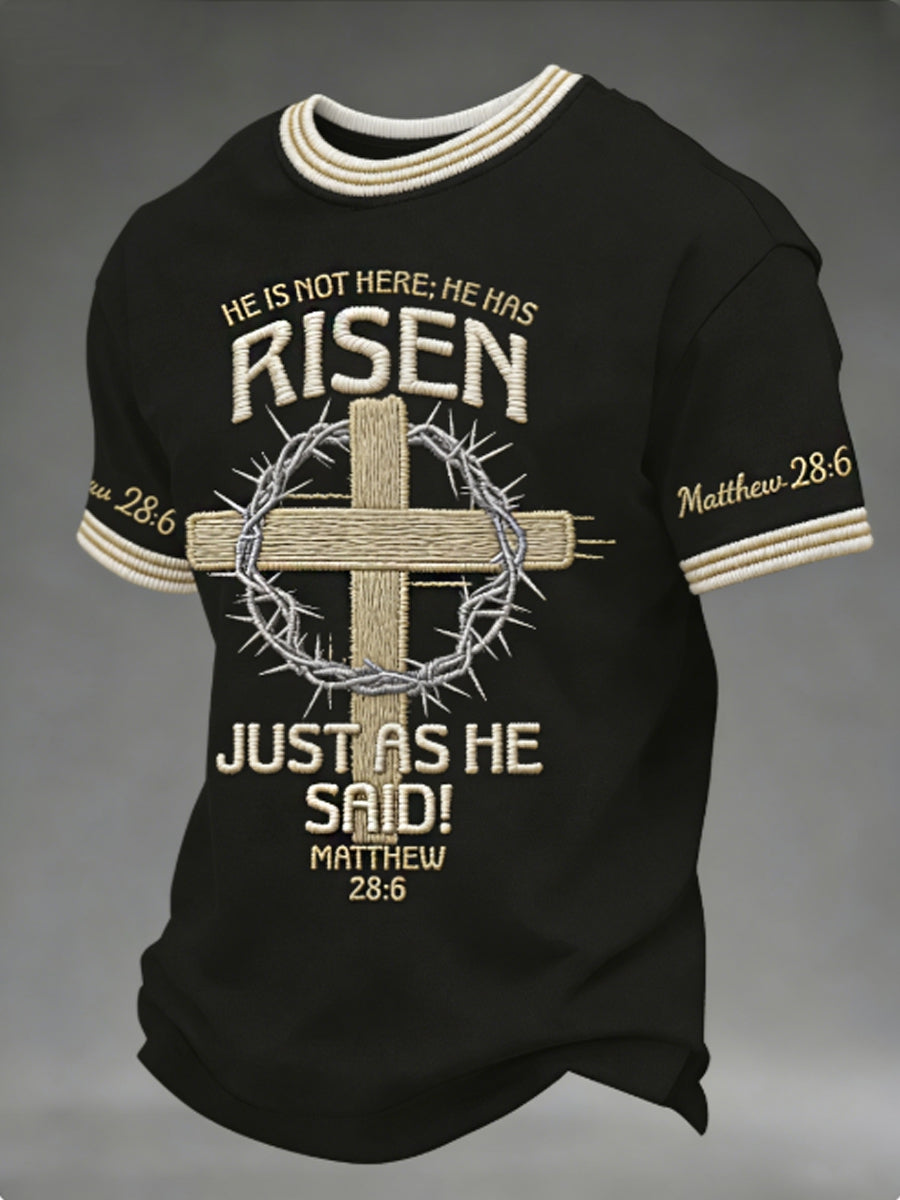 Men's He is Risen MATTHEW 28:6 Short Sleeves Tee