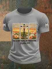 Men's He Is Not Here He Has Risen Matthew 28:6 Short Sleeve T-shirt