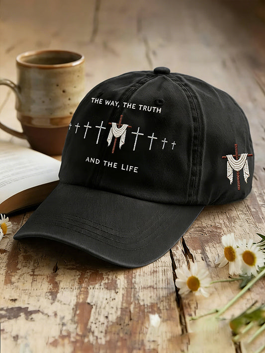 Unisex  Jesus John 14:6 Jesus The Way, The Truth, The Life Christian Cross Print Hat
