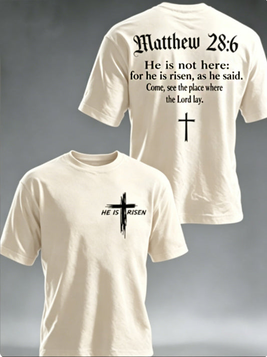 Men's He is Riser MATTHEW 28:6 Tee