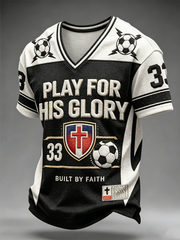 Men's Play For His Glory V-neck T-shirt