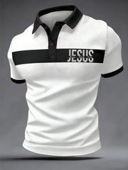Men's Jesus Is The Way,The Truth,The Life Print Casual Polo